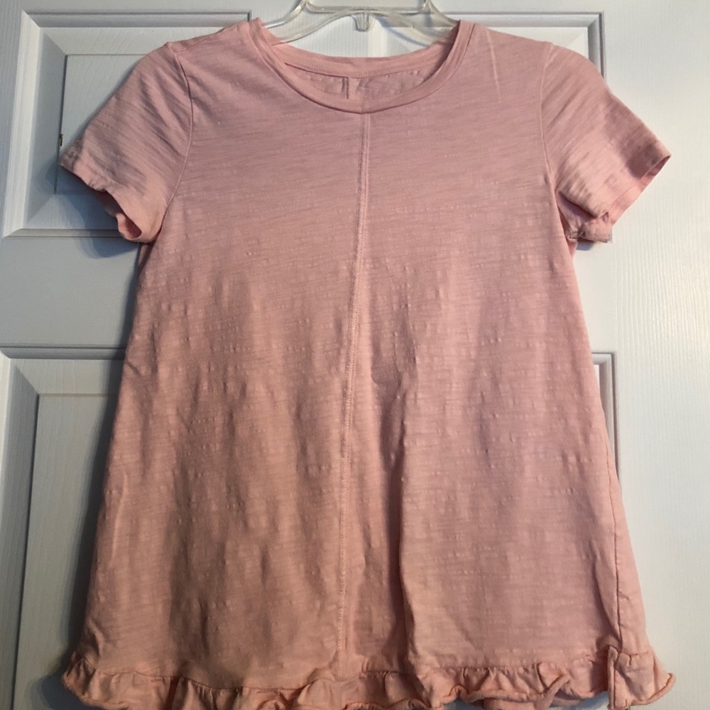 Pink ruffle tee